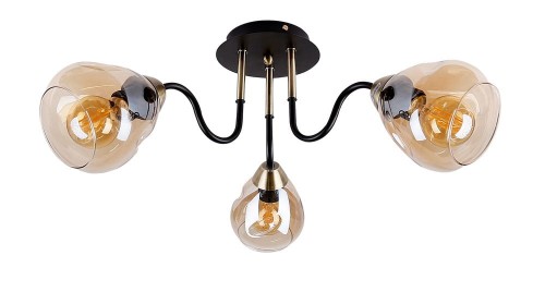 Candellux Lampa sufitowa czarno/złota dymiona 3xE27 Unica 33-00880 33-00880