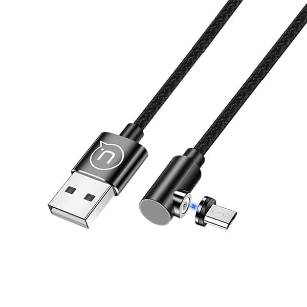Usams Kabel USB  USAMS Kabel kątowy magnetyczny U54 1m microUSB czarny/black SJ446USB01 US-SJ446 63290