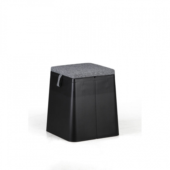 B2B Partner Taboret plastikowy z poduszką, czarny 432050