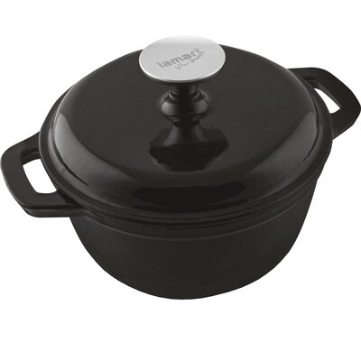 LAMART Garnek LT1209 Iron z pokrywką Emaliowany Żeliwny 25,5cm