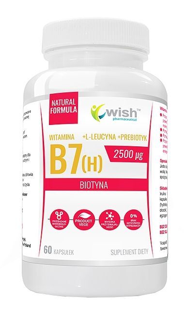 Wish Witamina B7 2500 ug, 60 kapsułek (data ważności: 28.02.2023)