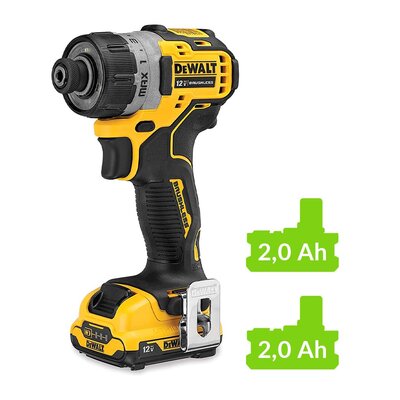 DeWalt wkrętarka akumulatorowa, 12V Li-Ion 2x2,0Ah, DCF601D2-QW