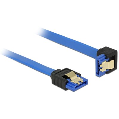 Delock Kabel SATA III wtyczka kątowa 30cm niebieski 85090