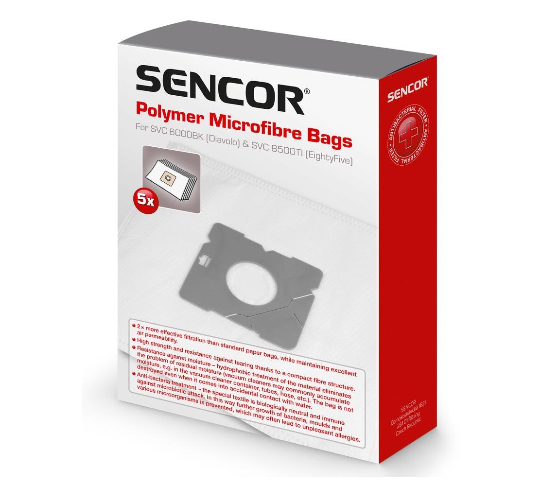 Sencor Worki do odkurzaczy z mikrofibry 5 sztuk SVC 6000BK 8500TI 6000BK/8500TI
