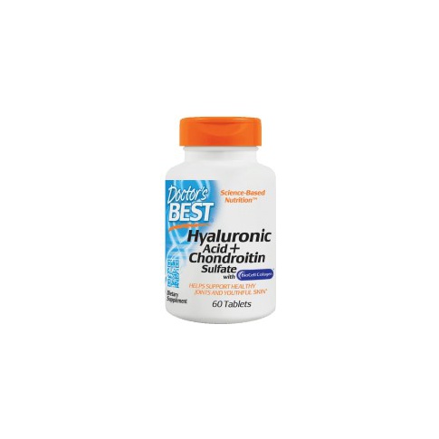 Doctor's Best Hyaluronic Acid + Chondroitin Sulfate With Biocell Collagen 60 Tablets