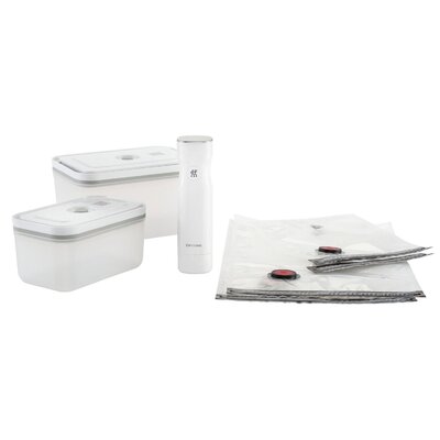 Zwilling Zwilling Fresh &amp Save 2 Szt Białe Pojemniki Na Żywność Próżniowe Plastikowe Z Pompką Próżniową I Workami