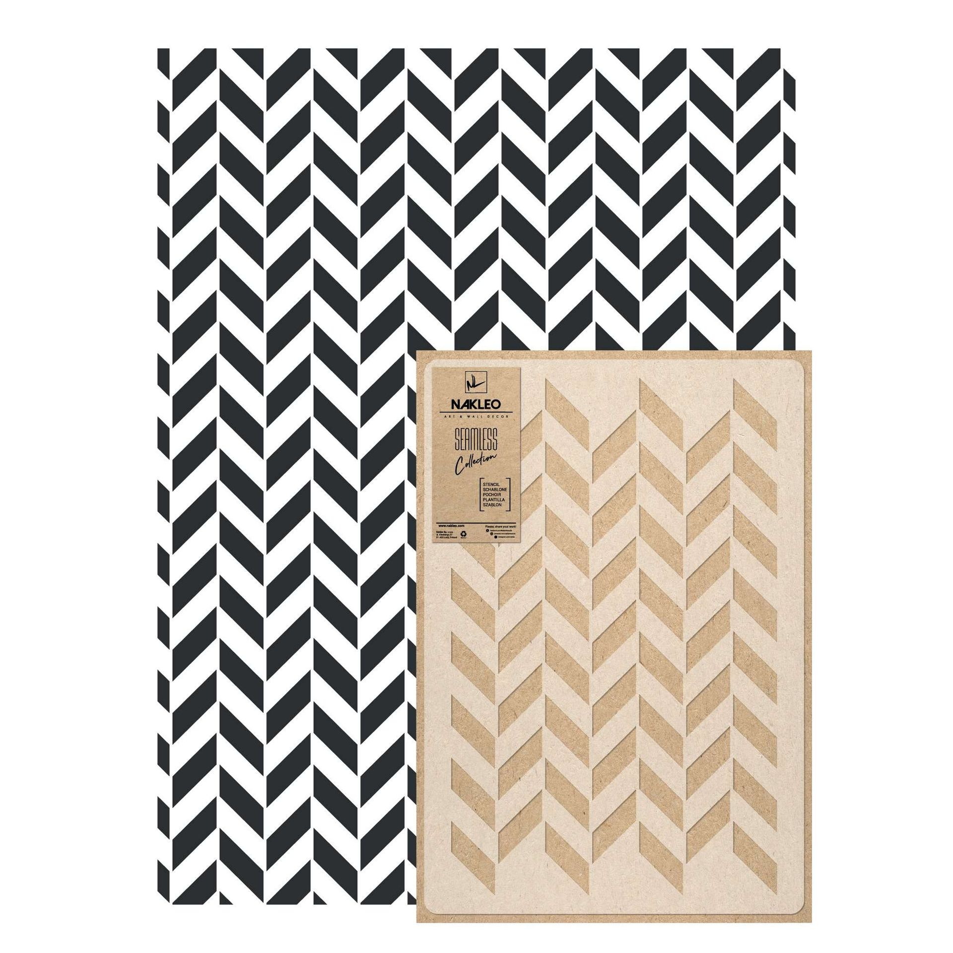 szablon malarski wielokrotny powtarzalny // INVERSE HERRINGBONE CHEVRON