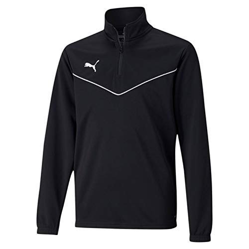 PUMA Bluza chłopięca Teamrise 1/4 Zip Top Jr czarny Puma Black-puma White 116