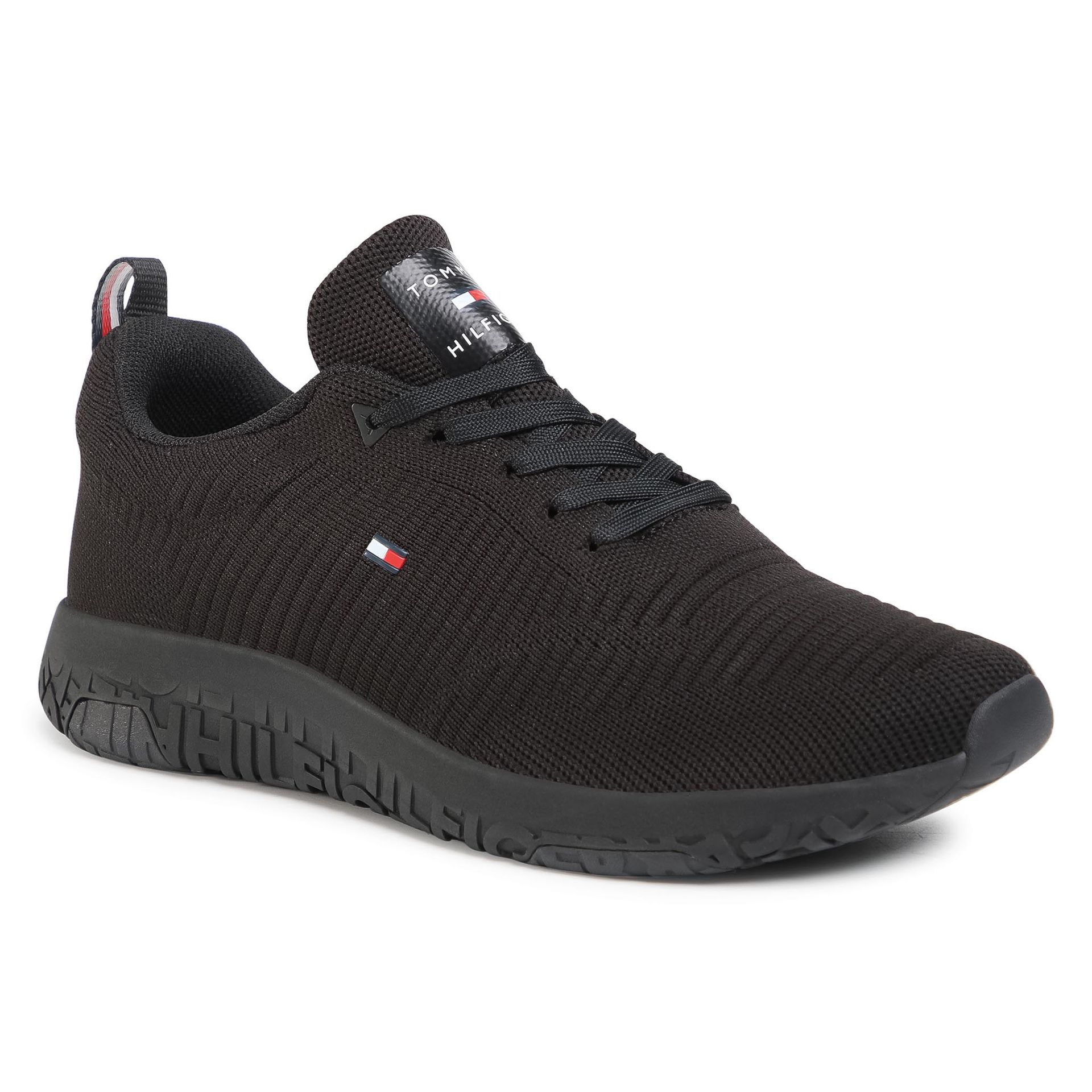 Sneakersy TOMMY HILFIGER - Corporate Knit Rib Runner FM0FM02838 Black BDS