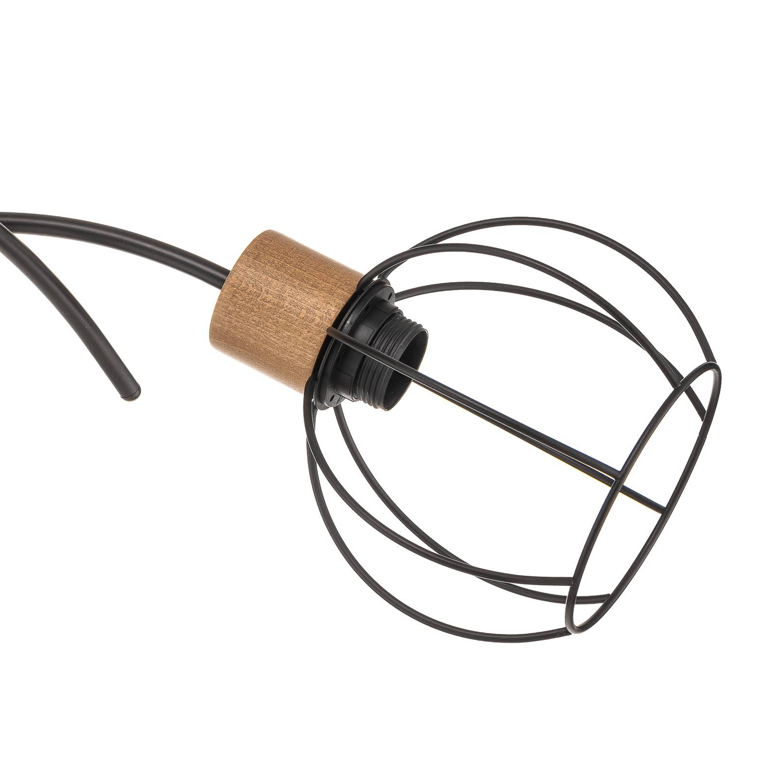 Lampa sufitowa Pahlen 3-punktowa, detale z drewna