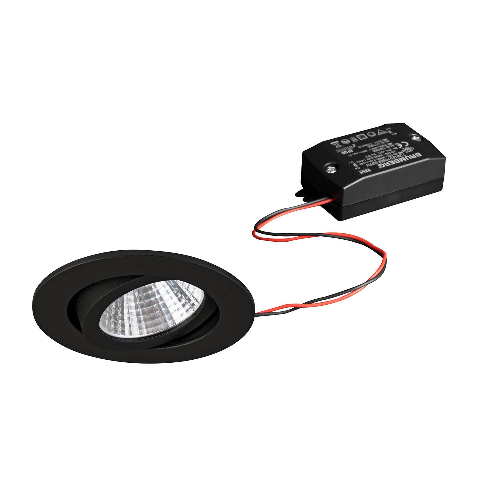 Brumberg spot wpuszczany LED 38° czarny 3 000 K