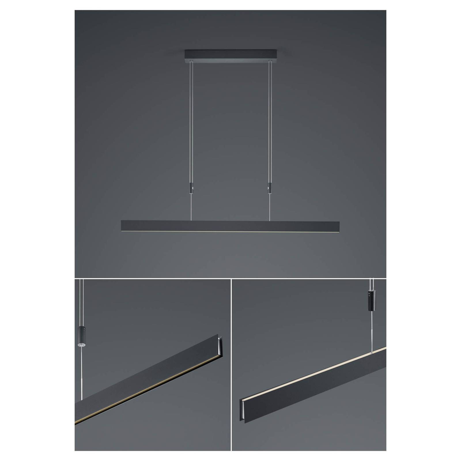 B-Leuchten Delta lampa wisząca LED 100 cm czarna