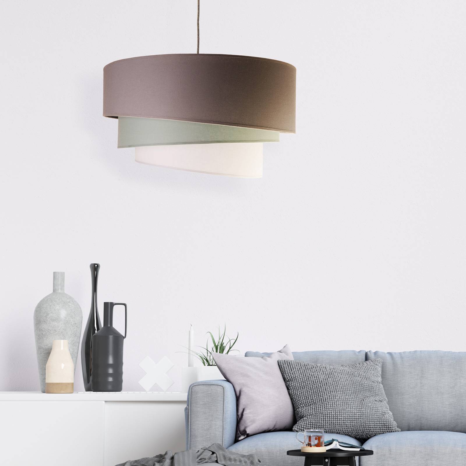 Trio Euluna Lampa sufitowa monocolor, szara, 60cm