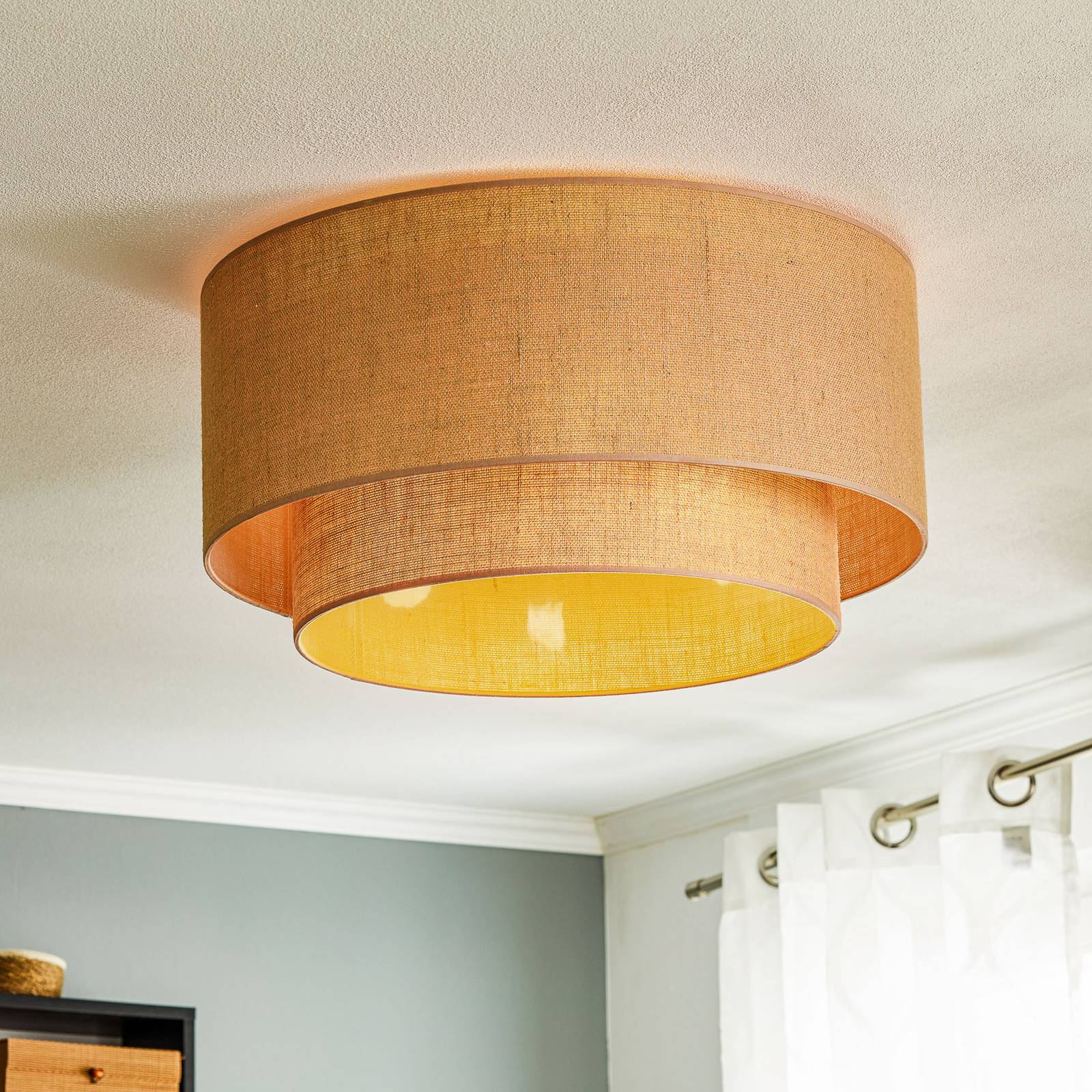 Euluna Lampa sufitowa Boho jute, brązowa, 60cm