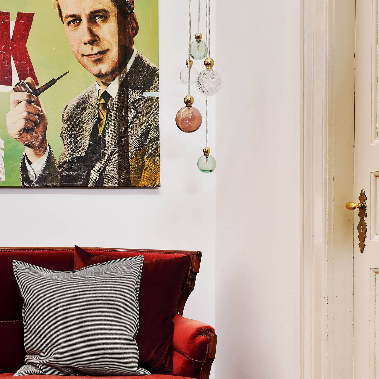 EBB & FLOW Uva L lampa wisząca złota mini check