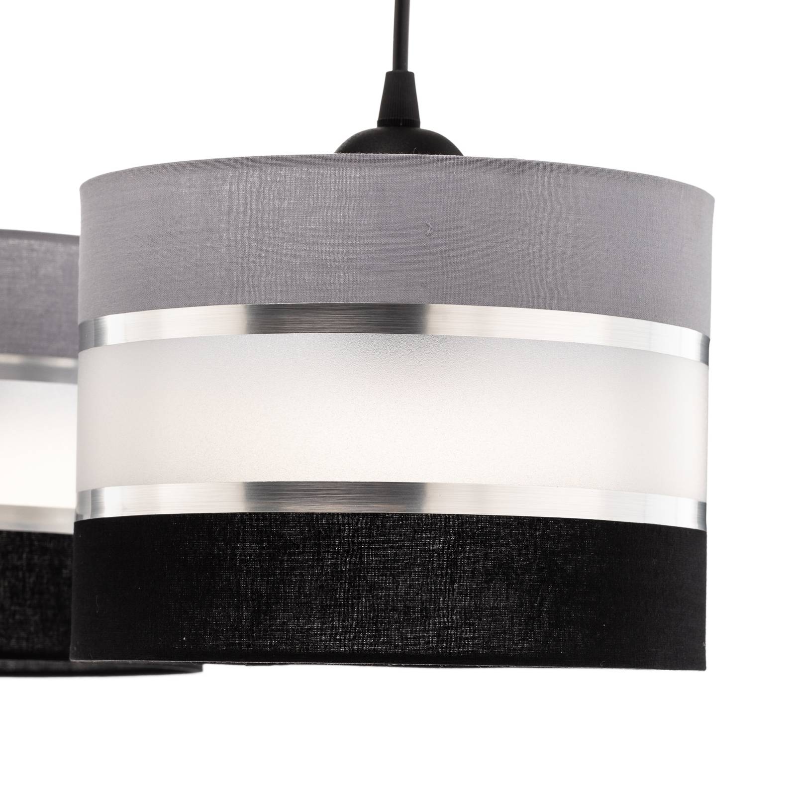 Lampa wisząca Helen szaro-srebrna belka 5-pkt.