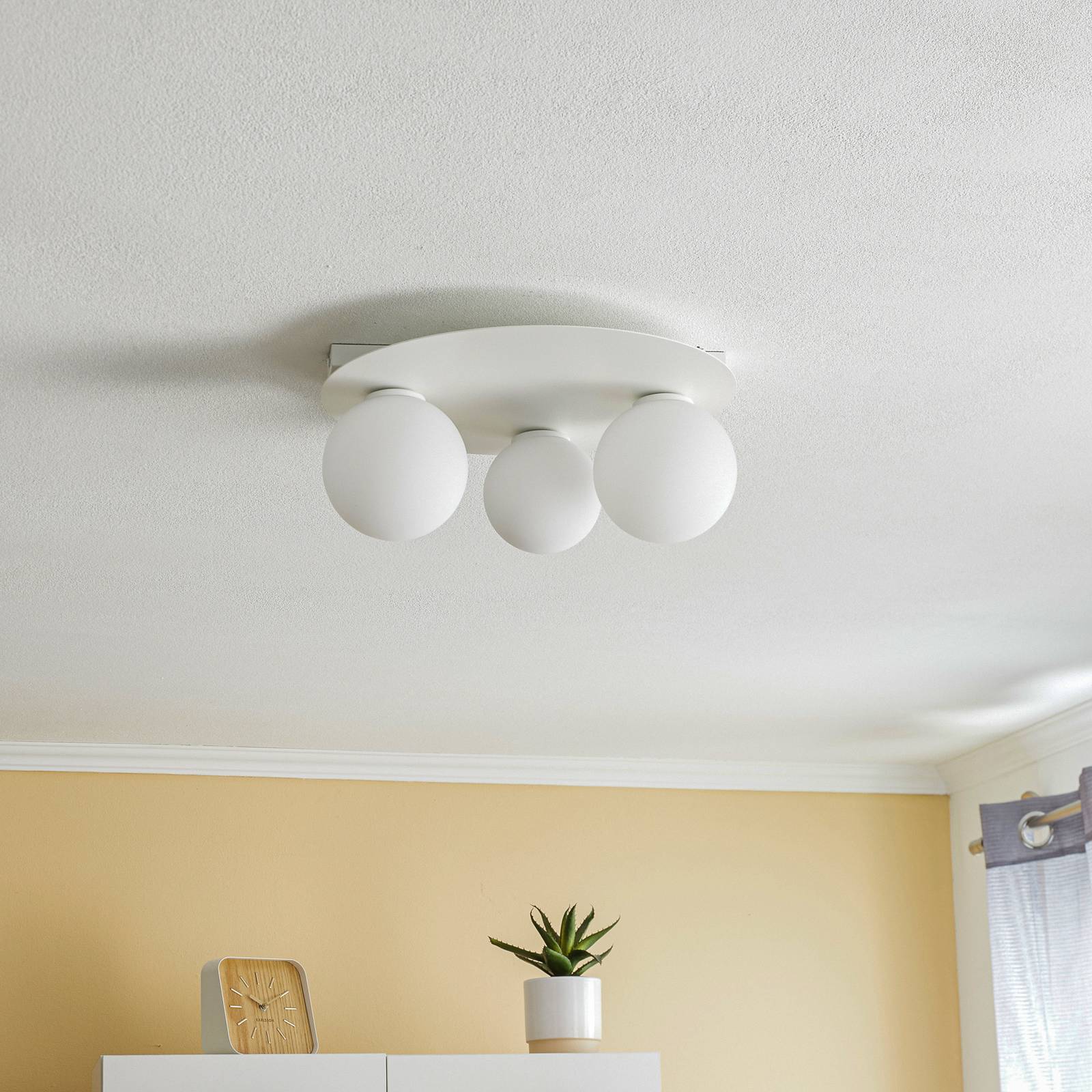 SIGMA Lampa sufitowa Firn, okrągła, 3-punktowa, biała