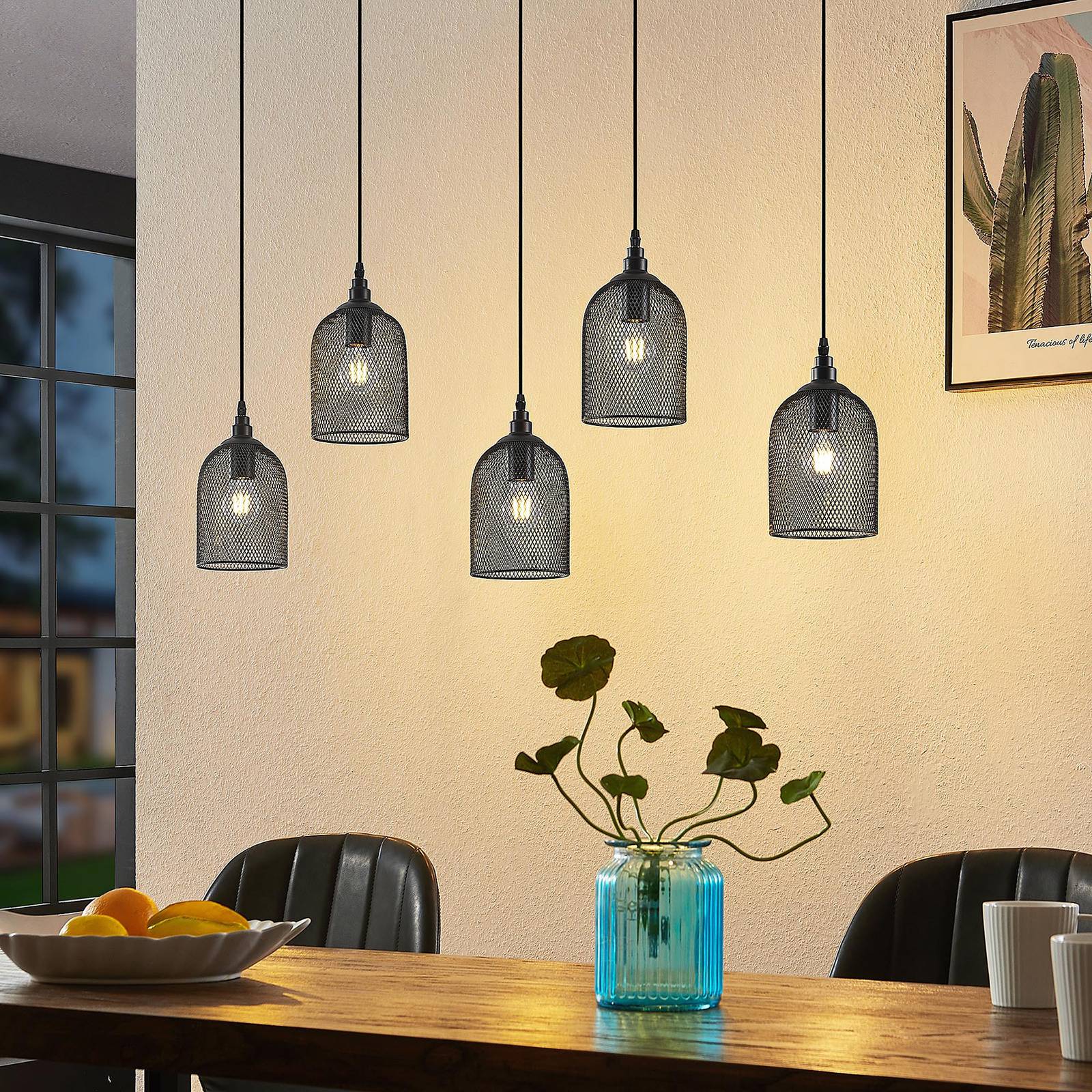 Lindby Dolcin lampa wisząca siatkowe klosze 5-pkt.