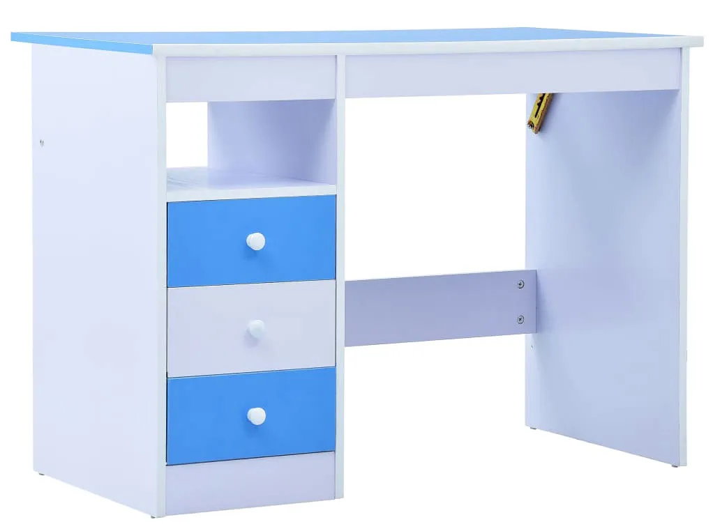 Elior Niebiesko-białe biurko z uchylnym blatem do rysowania dziecięce K7-E65