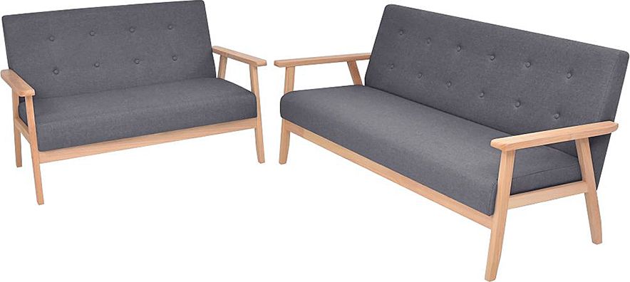 Elior 2-częściowy ciemnoszary zestaw wypoczynkowy - Edris 2D