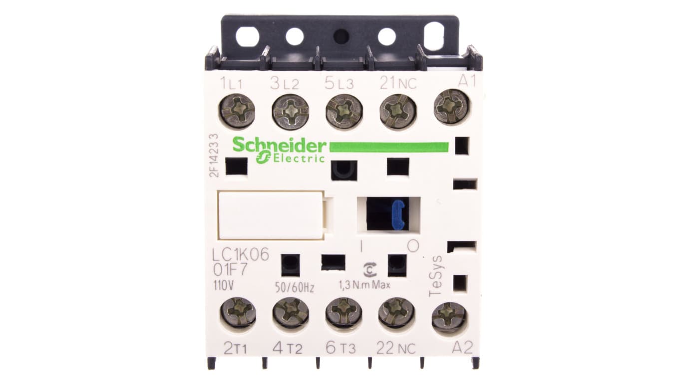 SCHNEIDER Stycznik-mocy-TeSys-K-3P-6A-1NC-cewka-110V-AC-zaciski-śrubowe LC1K06105F7