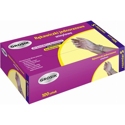 Rękawiczki WINYLOWE ROZMIAR S GROSIK 100SZT (ZZA389200)