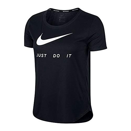 Nike damska koszulka Nk Top Ss Swsh Run Black/(White) M