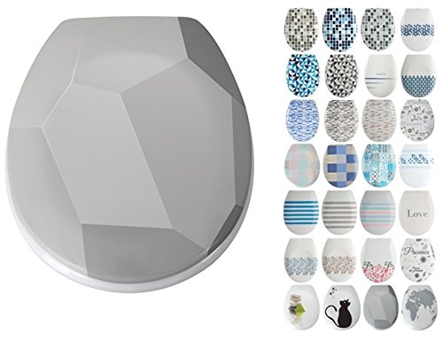 MSV deska sedesowa Origami z Duroplast z mechanizmem cichego domykania Softclose, plastik, wielokolorowa, 30 x 20 x 15 cm 141742