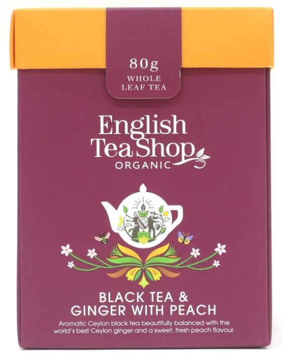 English Tea Shop English Tea Shop, Herbata sypana, Black Tea & Ginger with Peach, 80 g