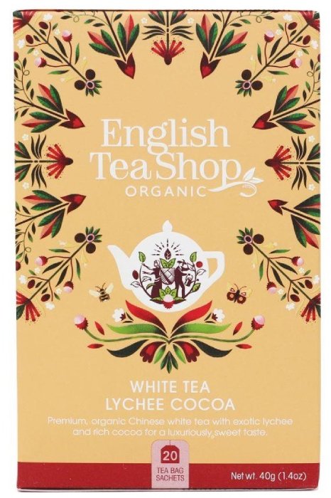 English Tea Shop Herbata White Tea Lychee Cocoa- 20 saszetek