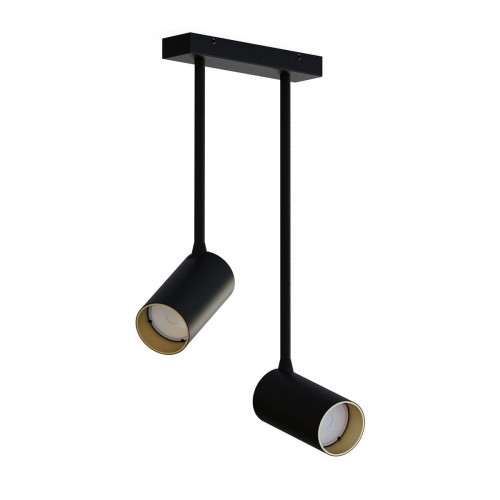 Nowodvorski Lampa 2 punktowa natynkowa MONO LONG II 10W GU10 czarny złoty 7675