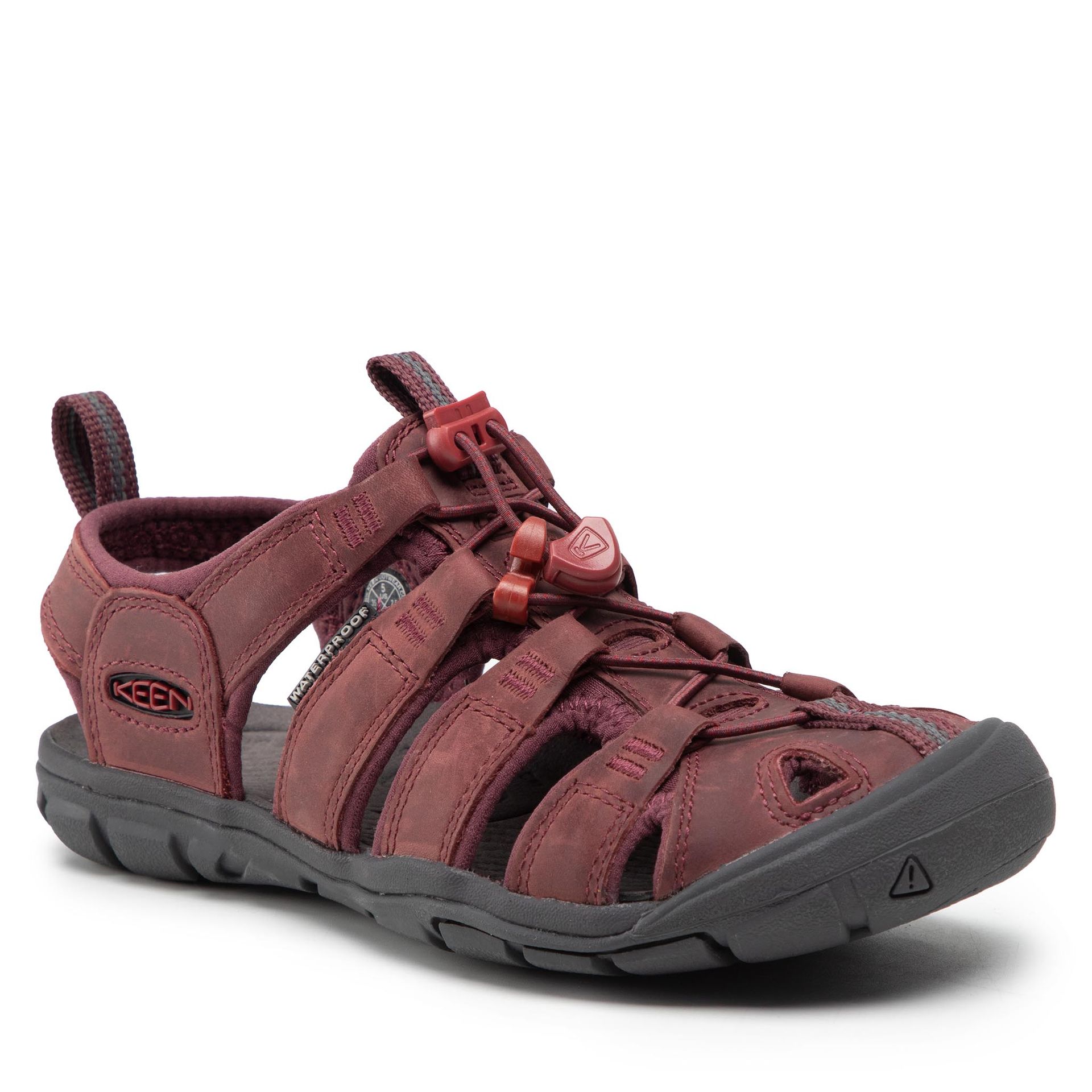 Keen Sandały Clearwater Cnx Lleather 1025088 Wine/Red Dahlia