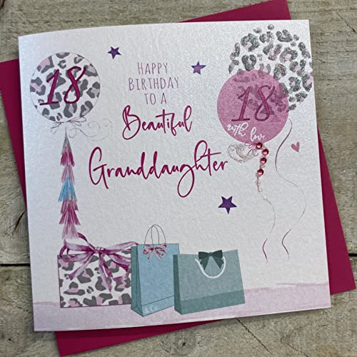 WHITE COTTON CARDS white cotton cards Wnuczka ręcznie wykonana kartka na 18. urodziny wb108