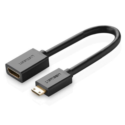 UGREEN Przewód HDMI ugreen Mini HDMI do HDMI Adapter Mini HDMI Female to Mini wtyczka HDMI kabel przedłużający archiwizacją 3d, 4 K, filmu Full HD 1080p, ARC, 20 cm czarny