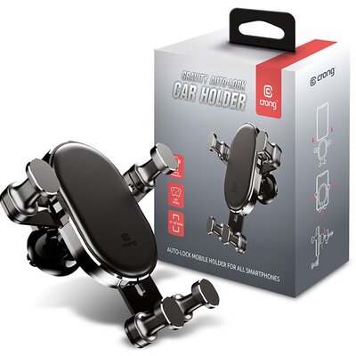 Crong Crong Gravity Auto-Lock Car Holder Uchwyt samochodowy grawitacyjny do telefonu 4,7-6,5 czarny) 10_17739