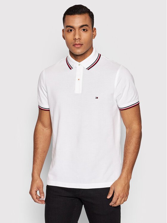 Tommy Hilfiger Polo Tipped MW0MW13080 Biały Slim Fit