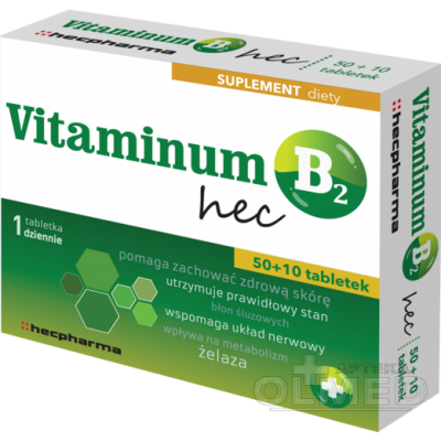 Hecpharma Vitaminum B2 HEC x 50 + 10 tabl powlekanych