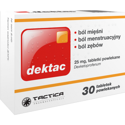 Dektac 0,025 g, 30 tabl. Lek o działaniu przeciwzapalnym z diklofenakiem