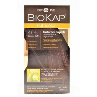 Biokap NUTRICOLOR farba do włosów w kolorze 4.06 kawowy brąz 140 ml