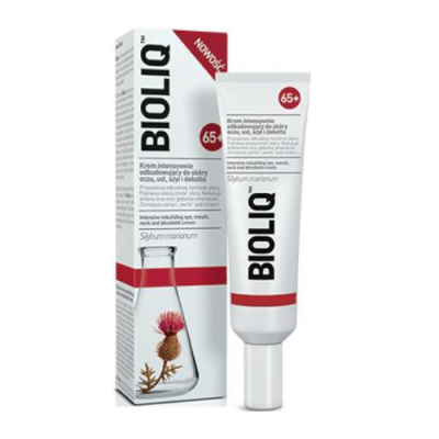 Bioliq AFLOFARM 65+ krem intensywnie odbudowujący do skóry oczu ust szyi i dekoltu 30 ml