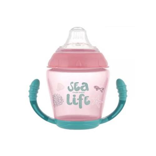 Canpol babies Babies, Sea Life, Kubek niekapek, silikonowy, Różowy, 230 ml