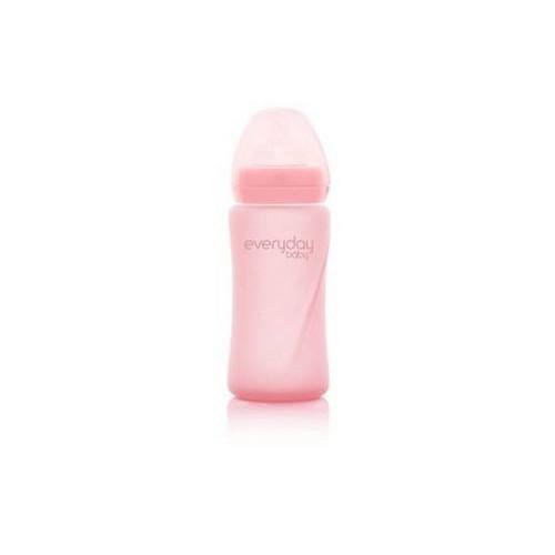 BABY&TRAVEL EVERYDAY BABY Szklana butelka ze smoczkiem M różowa 6m+ 240ml