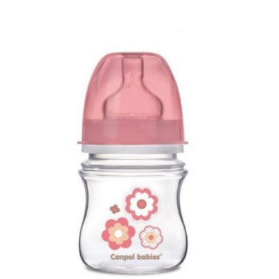 Canpol babies EasyStart Newborn Baby, Butelka antykolkowa, 120 ml, Kwiatki