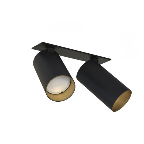 Nowodvorski Lampa 2 punktowa podtynkowa MONO SURFACE II 10W GU10 czarny złoty 7690