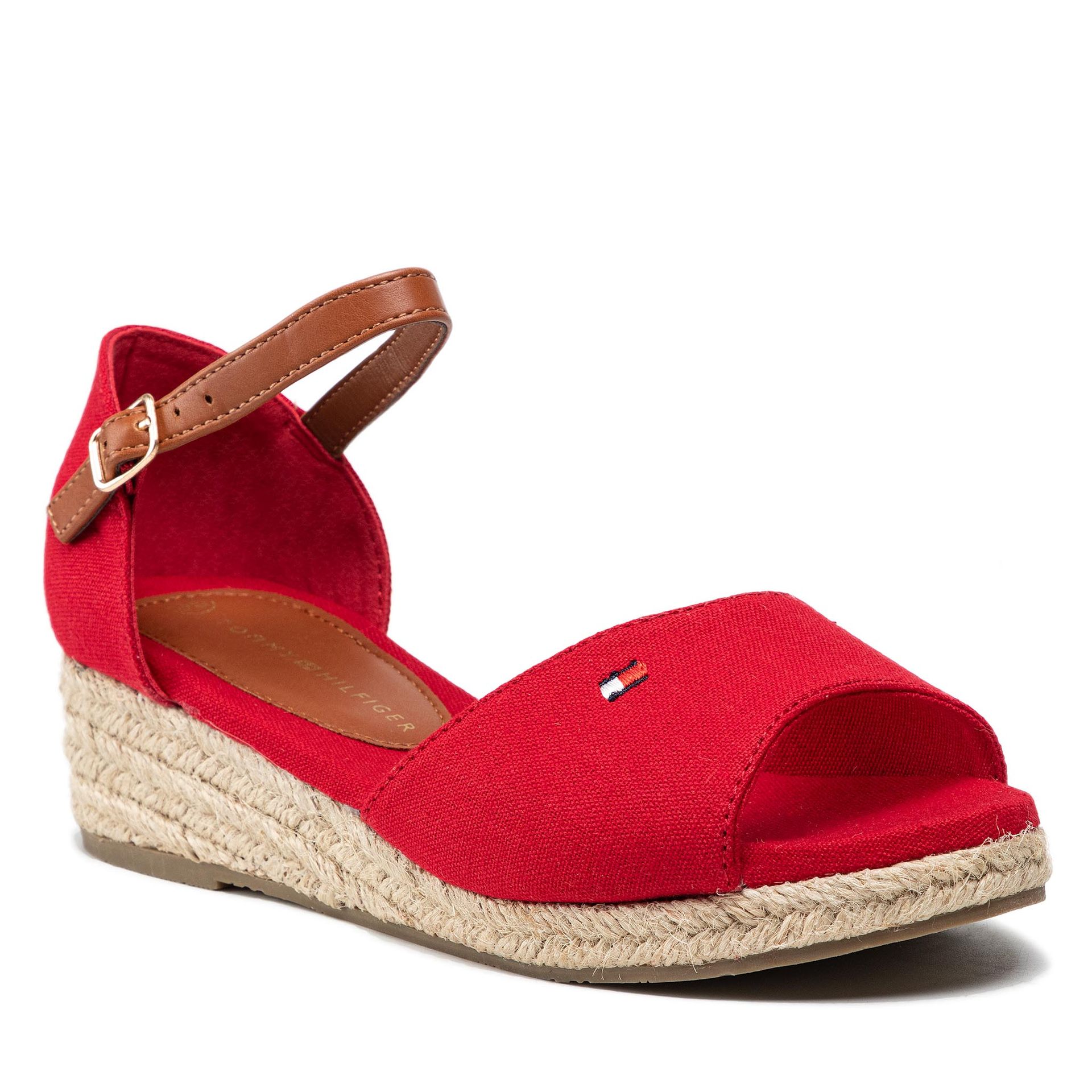 Tommy Hilfiger Espadryle Rope Wedge Sandal T3A7-32185-0048 M Red 300
