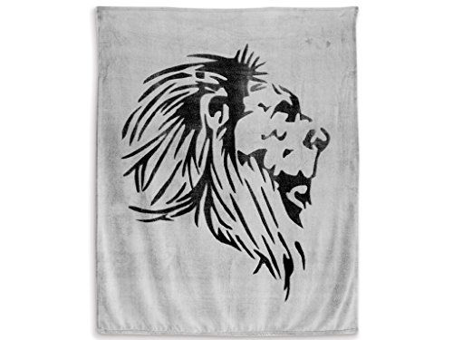 Soleil d'ocre 512385 pled bardzo miękki 130 x 150 cm LION czarny i szary