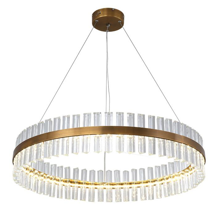 Okrągła lampa wisząca Lux CGLUXPRISMS60 Copel LED 40W 3000K crystal mosiądz