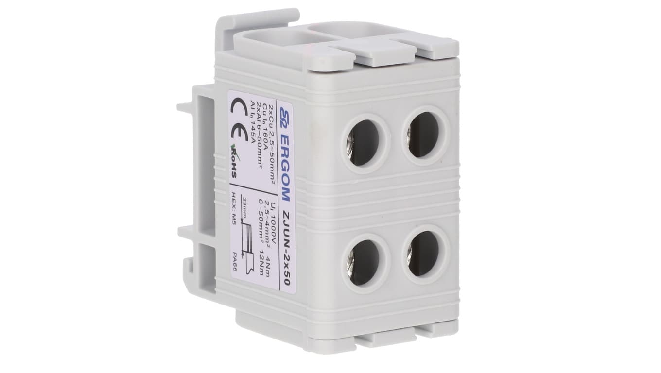 Ergom Złączka szynowa 1-torowa ZJUN-2x50 szara R34RR-07010021103 /6szt./ R34RR-07010021103