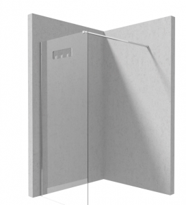 Deante KQM 030P KABINA MOKKO CHROM WALK-IN Z WYCIĘCIEM SZKŁO TRANSPARENTNE Z POWŁOKą 100CM