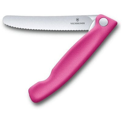 Victorinox Nóż składany kuchenny Pink - ząbkowany z zaokrąglonym czubkiem (6.7836.F5B) 6.7836.F5B